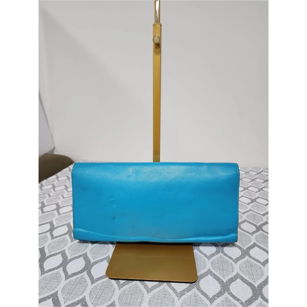 YVES SAINT LAURENT Caviar Leather Cassandre Clutch Bag turquoise - Picture 3 of 15